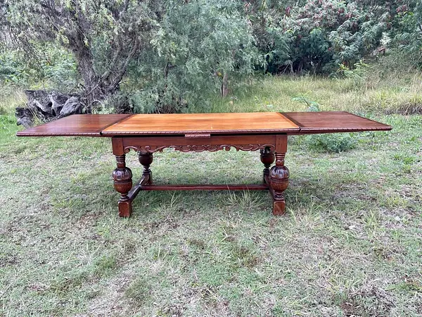Mesa Extensible De Roble Macizo - Inglaterra 1900