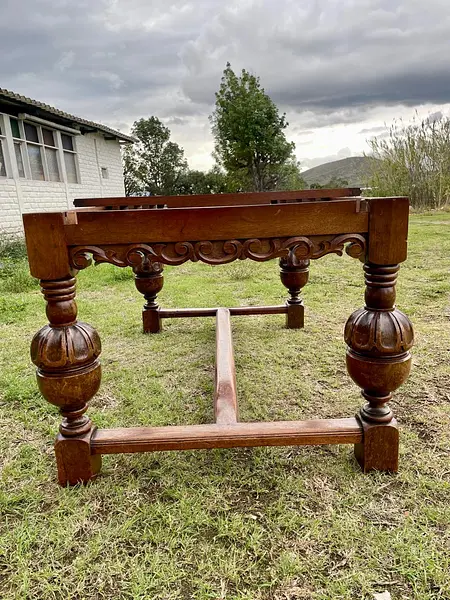 Mesa Extensible De Roble Macizo - Inglaterra 1900