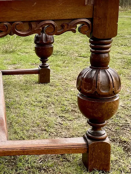 Mesa Extensible De Roble Macizo - Inglaterra 1900