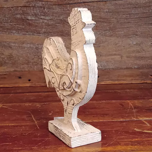 Figura De Gallo Blanco