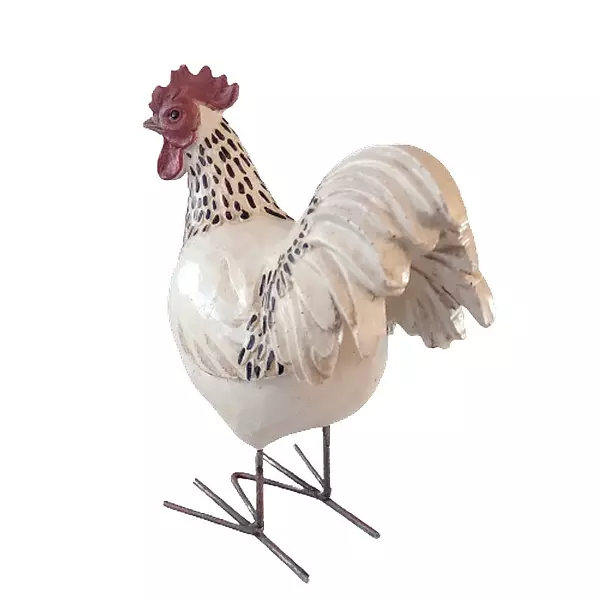 Figura De Gallo Blanco