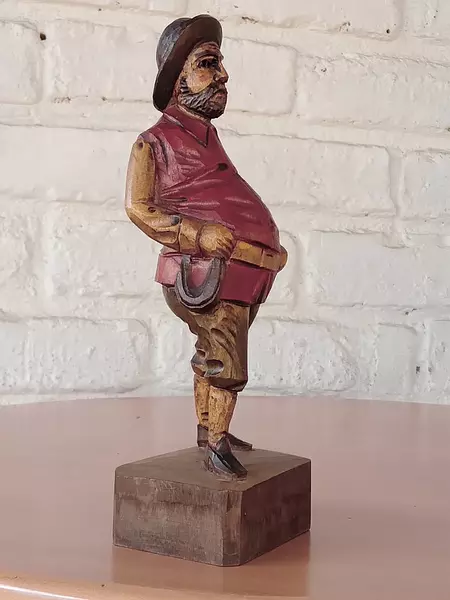 Sancho Panza Tallado Madera Ouro España 1950