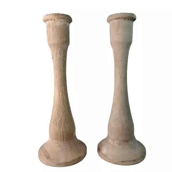 Candelabros Madera X 2