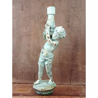 Candelabro Azul Envejecido