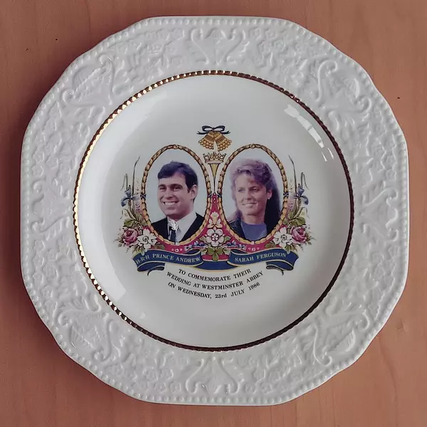 Plato Inglés Boda Principe Andrew Y Sarah Ferguson 1986