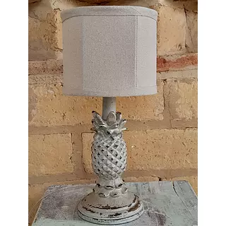 Lámpara De Resina Y Caperuza De Lona