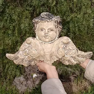 Querubín Tallado En Madera - Francia Siglo Xix