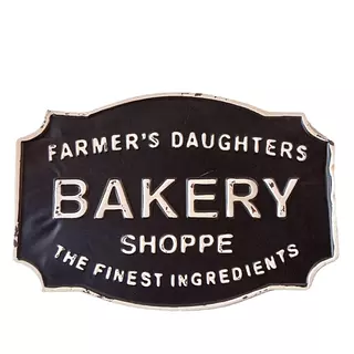 Letrero Bakery Fondo Negro Borde Y Letras Blancas