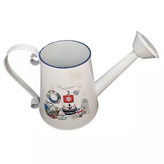 Regadera De Latón Pintada De Blanco Y Figuras De Mar