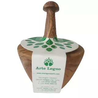 Mortero Italiano De Madera De Olivo