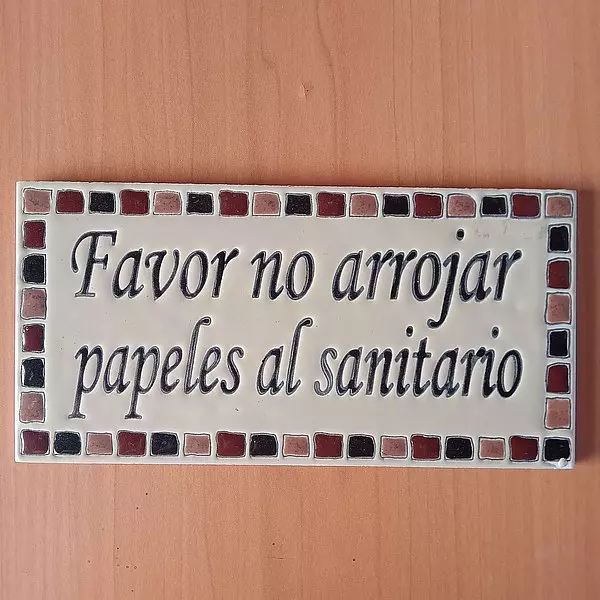 Baldosa Café Favor No Arrojar Papeles Al Sanitario