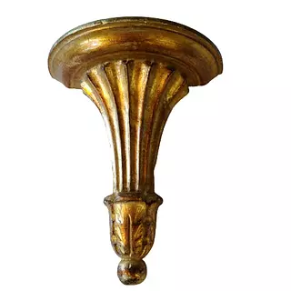 Repisa Dorada Tallada De Madera